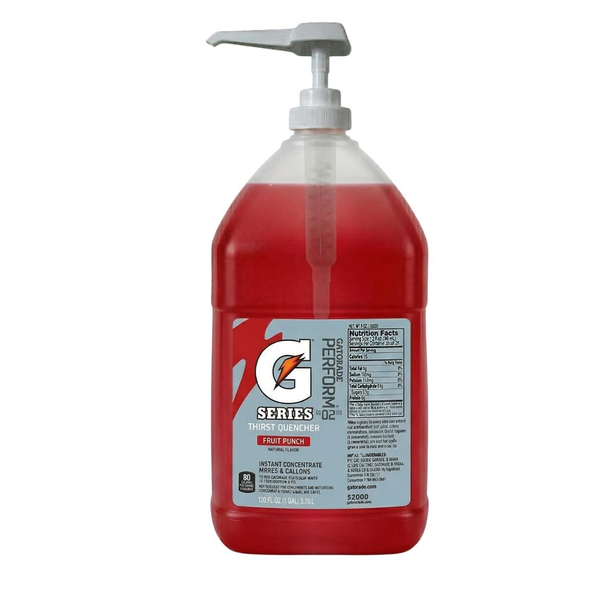 Gatorade Liquid Concentrate Thirst Quencher, Fruit Punch, 1 Gallon Bulk Syrup with Dispenser Pump, Makes 6 Gallons